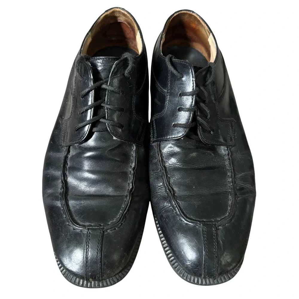 Adolfo Men's Oxford Shoes‎ Sz 10 Black Leather Hand Made in Italy